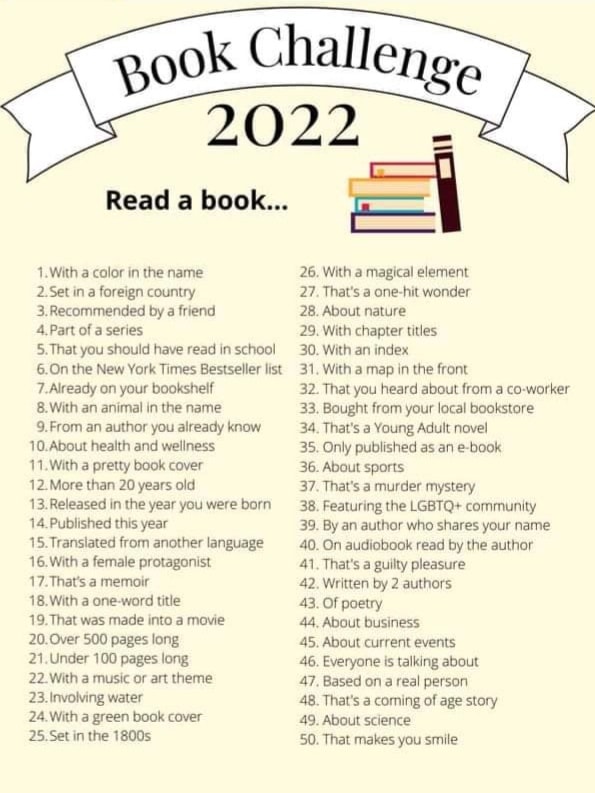 2022 book challenge original