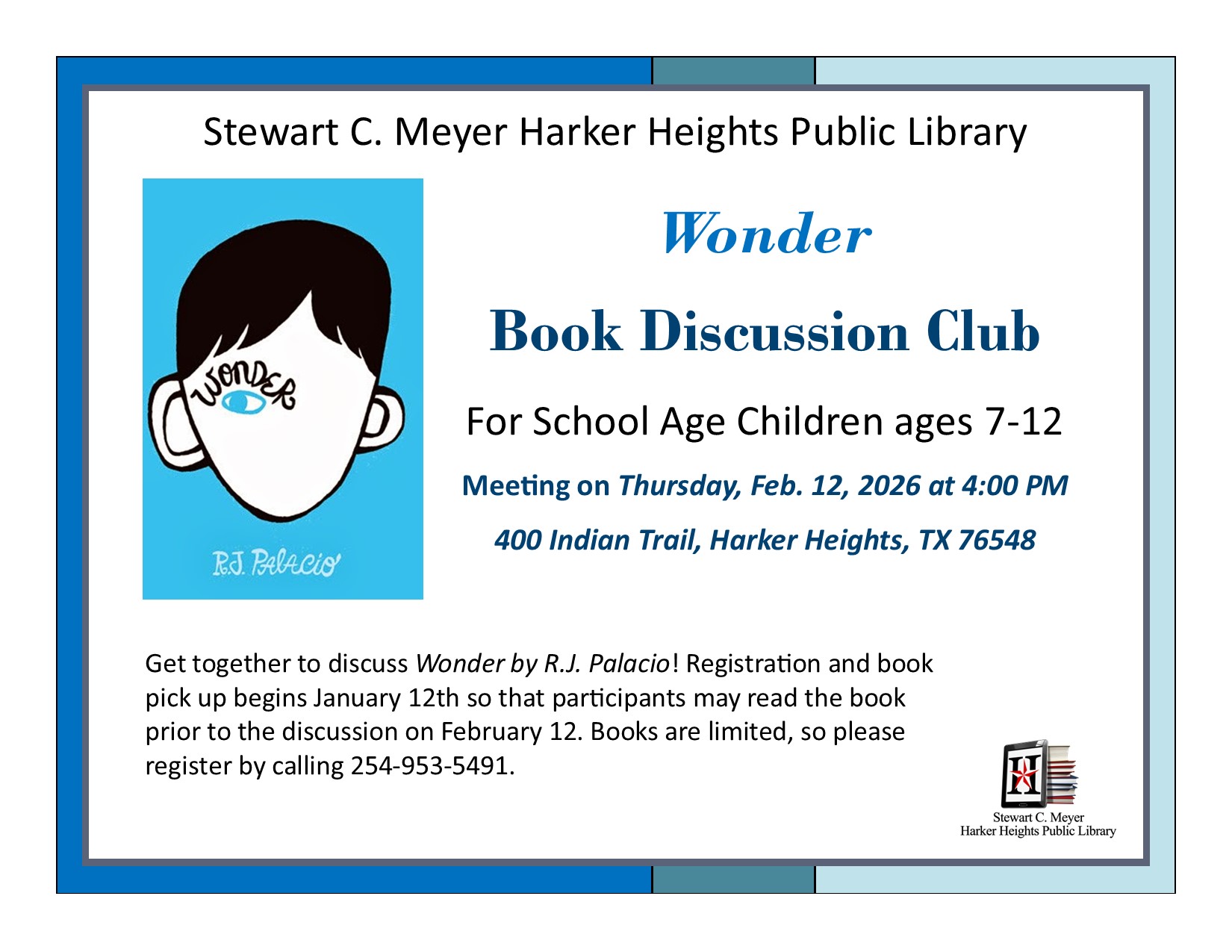 Childrens Book Club Spring 2026 Wonder
