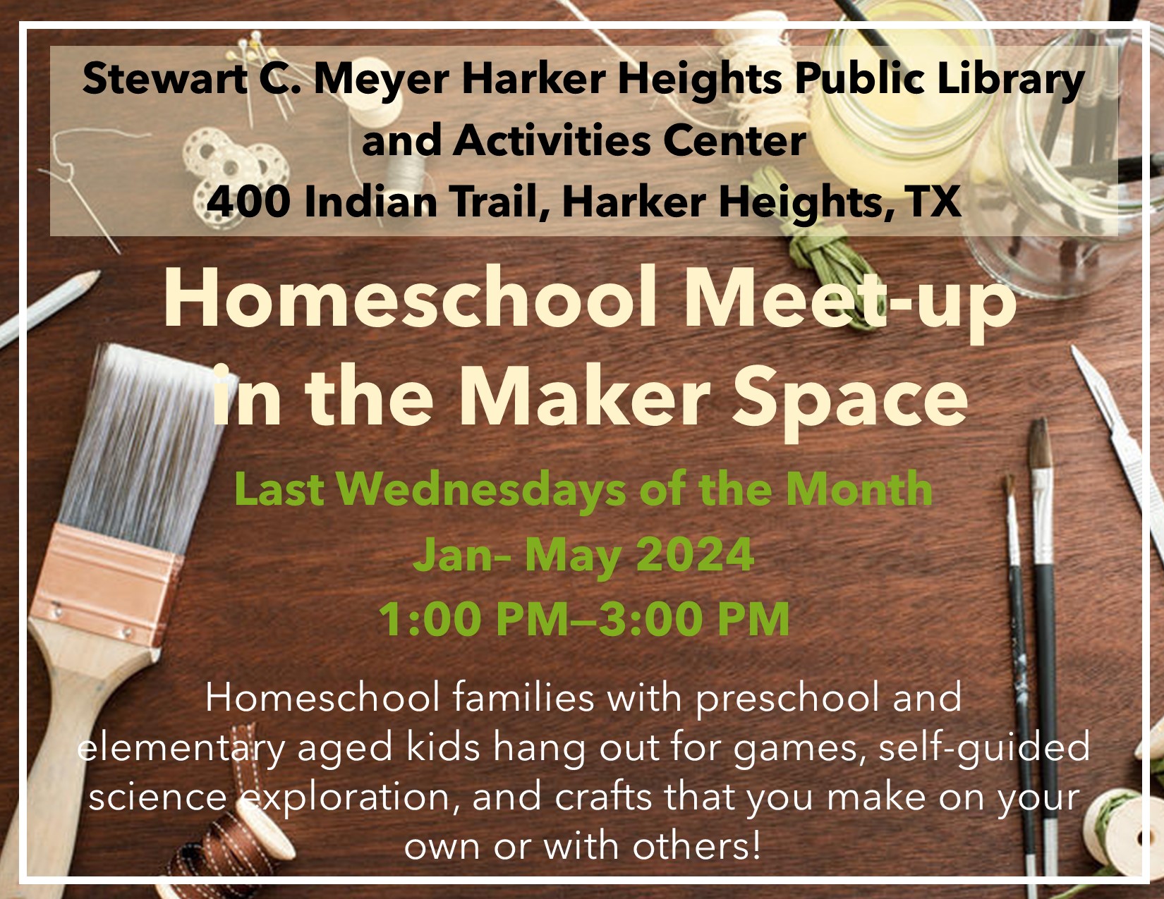 homeschool meet up in the maker space Template