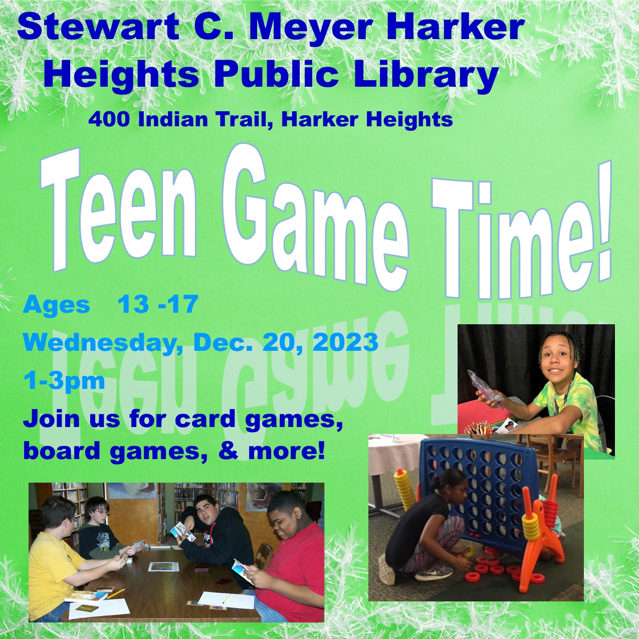 teen game wednesdays holiday